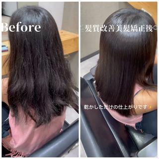 セミロング 縮毛矯正 平賀　凌のヘアスタイル