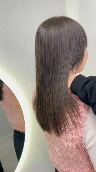 ロング パーマ オリーブ/ 透明感カラー/れいあのヘアスタイル