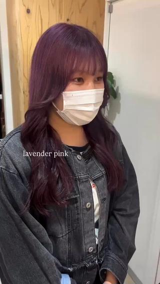 ブリーチ1回〜のlavender pink 