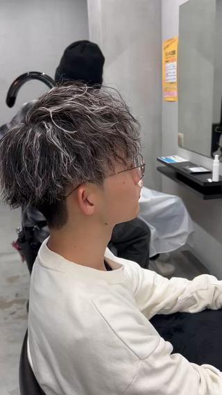 ショート カラー パーマ メンズ 大和田 玲円/メンズ専門のヘアスタイル