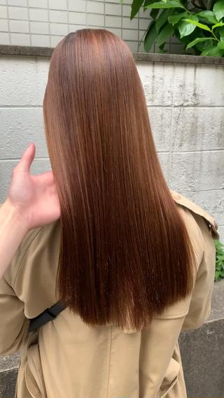 ロング カラー 柔らかブラウン/顔周 りレイヤー♡ユウシのヘアスタイル