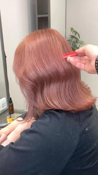 ミディアム カラー 髪質改善/縮毛矯正 /美髪カラー/こてのヘアスタイル