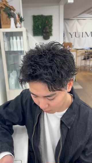 スパイキー無造作パーマ