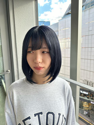 ミディアム カラー 巻けるケア縮毛矯正✨ ケアカラー✨山下のヘアスタイル