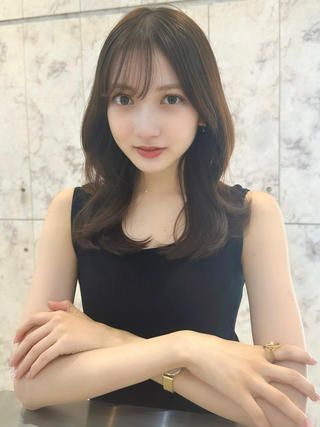 セミロング カラー 新宿/韓国風レイヤー 髪質改善/渋谷直樹のヘアスタイル