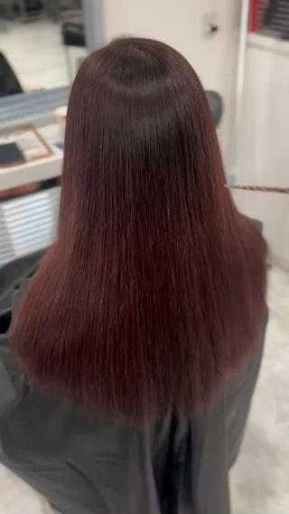 ロング カラー 透けるやわらか艶髪♡ ナチュラルストレートのヘアスタイル