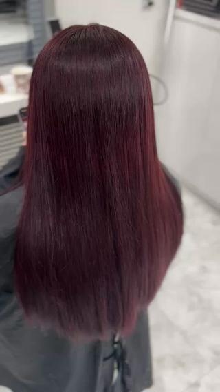 ロング カラー 透けるやわらか艶髪♡ ナチュラルストレートのヘアスタイル