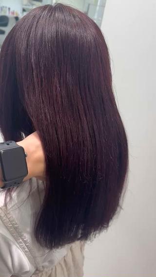 ロング カラー 透けるやわらか艶髪♡ ナチュラルストレートのヘアスタイル