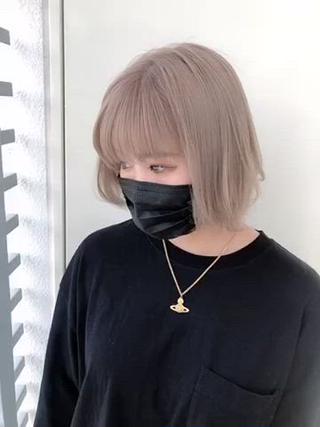 ミディアム カラー 韓国🇰🇷レイヤー 映える顔周り🩷のヘアスタイル