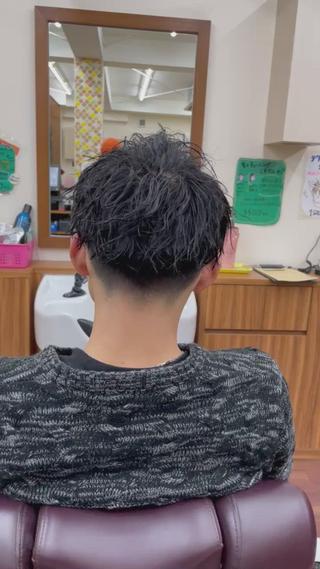 ミディアム パーマ メンズ メンズパーマ 赤司 泰樹のヘアスタイル