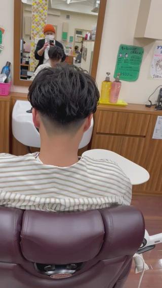 ミディアム パーマ メンズ メンズパーマ 赤司 泰樹のヘアスタイル