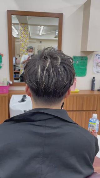 ミディアム パーマ メンズ メンズパーマ 赤司 泰樹のヘアスタイル