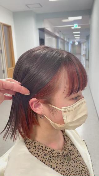 ショート カラー 心斎橋/ブリーチなし 髪質改善/レイヤーのヘアスタイル