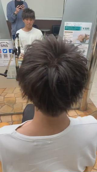 ショート カラー メンズ ハットリ /北習志野のヘアスタイル