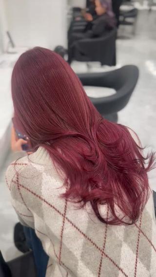 ロング 暖色ヘア/艶髪レッド セナ🎀のヘアスタイル