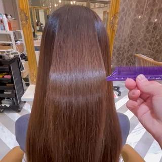 ロング カラー 髪質改善【縮毛矯正】 美髪ボブを量産する人のヘアスタイル