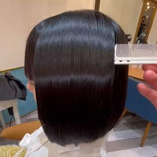 ミディアム 髪質改善【縮毛矯正】 美髪ボブを量産する人のヘアスタイル