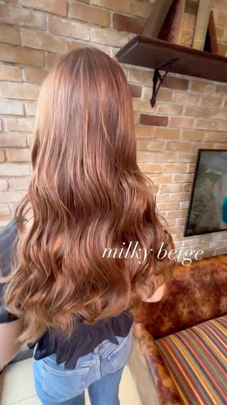 ロング 🧡ミルクティー/ レイヤー🧡ショウナのヘアスタイル