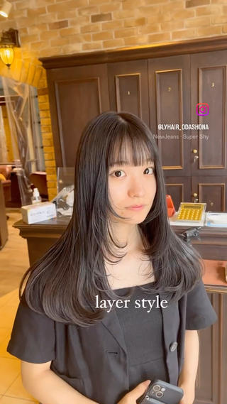 ロング 🧡ミルクティー/ レイヤー🧡ショウナのヘアスタイル