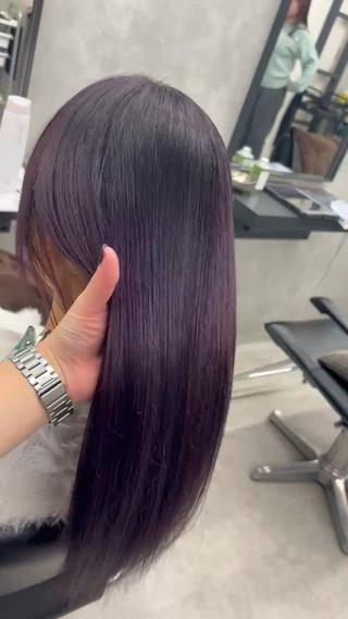 ロング ブリーチ縮毛矯正 ハイライト/石田悠斗のヘアスタイル