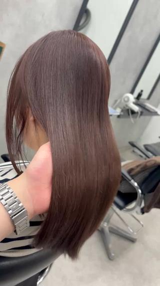 ロング ブリーチ縮毛矯正 ハイライト/石田悠斗のヘアスタイル