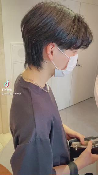 ミディアム パーマ メンズ メンズサロン【owl 心斎橋】難波/アメ村のヘアスタイル