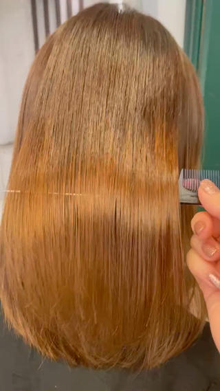 内側の強い癖も時間差で塗ることでとても綺麗に
伸びました

またおまかせください 