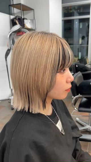 ショート カラー レイヤーパーマ/ ショートパーマ/横浜のヘアスタイル