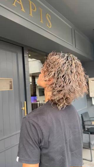 ミディアム パーマ メンズ 【men's Lapis横浜】海人のヘアスタイル