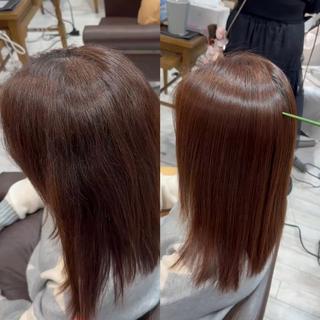 ミディアム 縮毛矯正/ショート/ レイヤー/畑中正敏のヘアスタイル