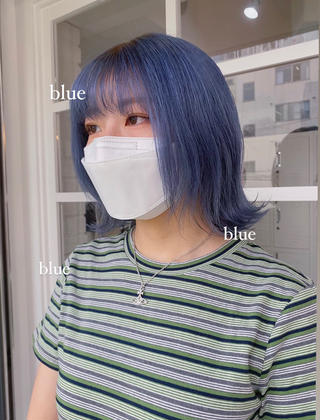 blue color 
ハイトーンカラー得意です！
ベース作り大事になってくるのでお色味ご相談ください 