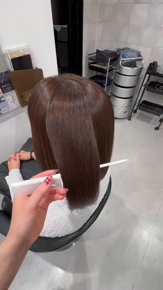 ミディアム 🤍うる艶カラー🤍 たむら みなみ 銀座のヘアスタイル