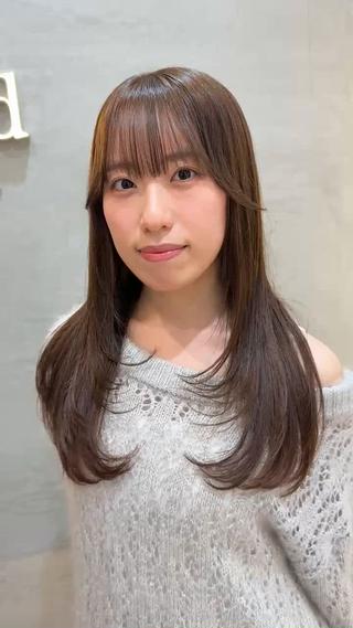 ロング ボブ・レイヤー・縮毛 くびれボブ・内藤康太のヘアスタイル