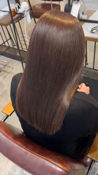 セミロング ブリーチなし赤み０✨ 梅田髪質改善Ryoのヘアスタイル