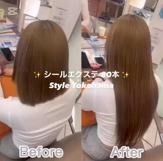 ロング カラー メンズ シールエクステ🎀 羽エクステ🌙しぇるのヘアスタイル