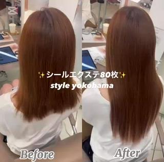 ロング カラー ヘアアレンジ シールエクステ🎀 羽エクステ🌙しぇるのヘアスタイル