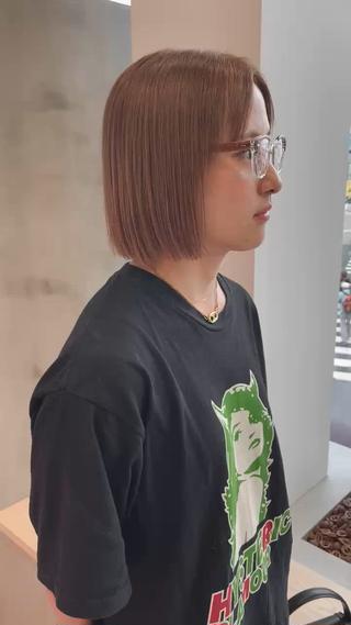 韓国/韓国風/ヨシンモリ/タンバルモリ/ワンホンヘア/顔周り/ショート/ボブ/ブリーチ/ダブルカラー