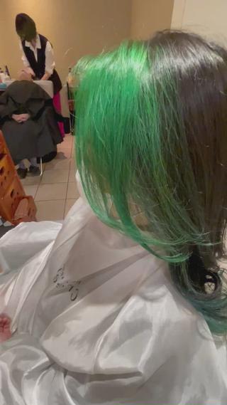 セミロング カラー NINE+/代表 ブリーチ特化型サロンのヘアスタイル
