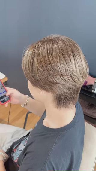 ショート カラー メンズ ハイトーン、カラー 特化⟡.·すわ☁️のヘアスタイル