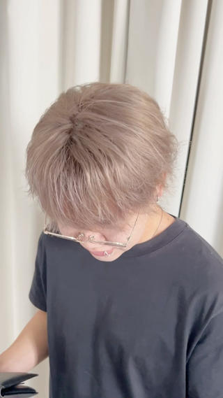 ショート カラー メンズ ハイトーン、カラー 特化⟡.·すわ☁️のヘアスタイル