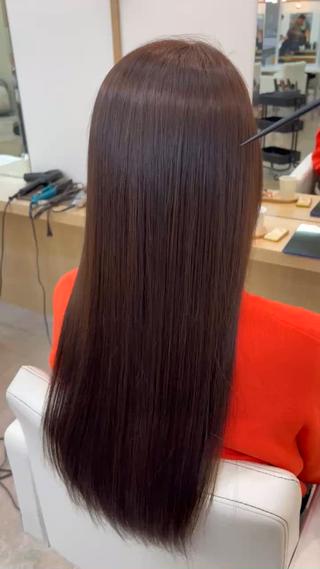 縮毛矯正で乾かしただけのスタイルです 