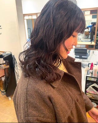 セミロング カラー パーマ 髪質改善ストレート✨ パーマヘア✨YUKIのヘアスタイル