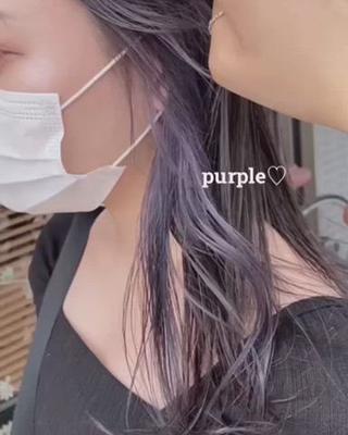 大人気パープルカラーのイヤリングカラー♡ 