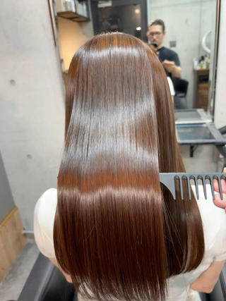 ミディアム カラー パーマ ショートボブ髪質改善 縮毛矯正上手い山道潤のヘアスタイル