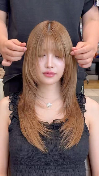ロング カラー 石戸谷　海斗/韓国 レイヤー/艶カラーのヘアスタイル