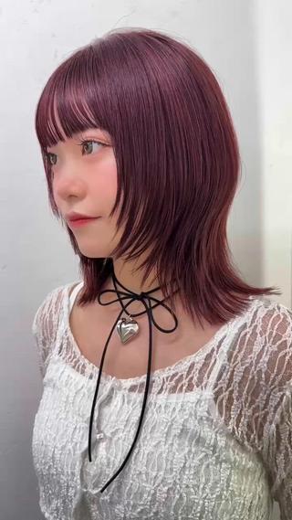 ミディアム カラー 🪐韓国ラベンダー艶 カラー/加野彩果🪐のヘアスタイル