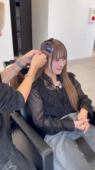 ロング エクステ×ベージュ 韓国ヘア/KENTAのヘアスタイル