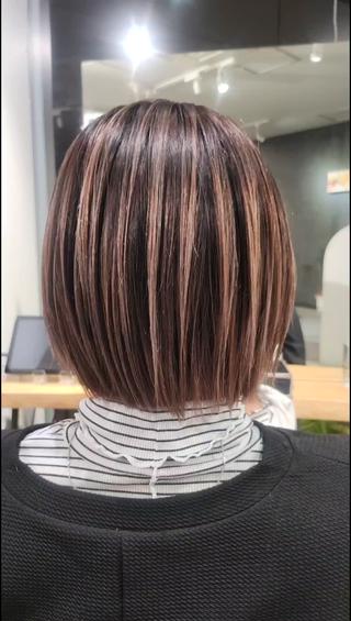 バレイヤージュ　ボブ 