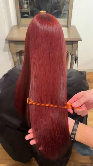 ロング ハイトーン髪質改善 家中貴典のヘアスタイル