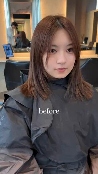 毛流れのあるミディアムレイヤー 